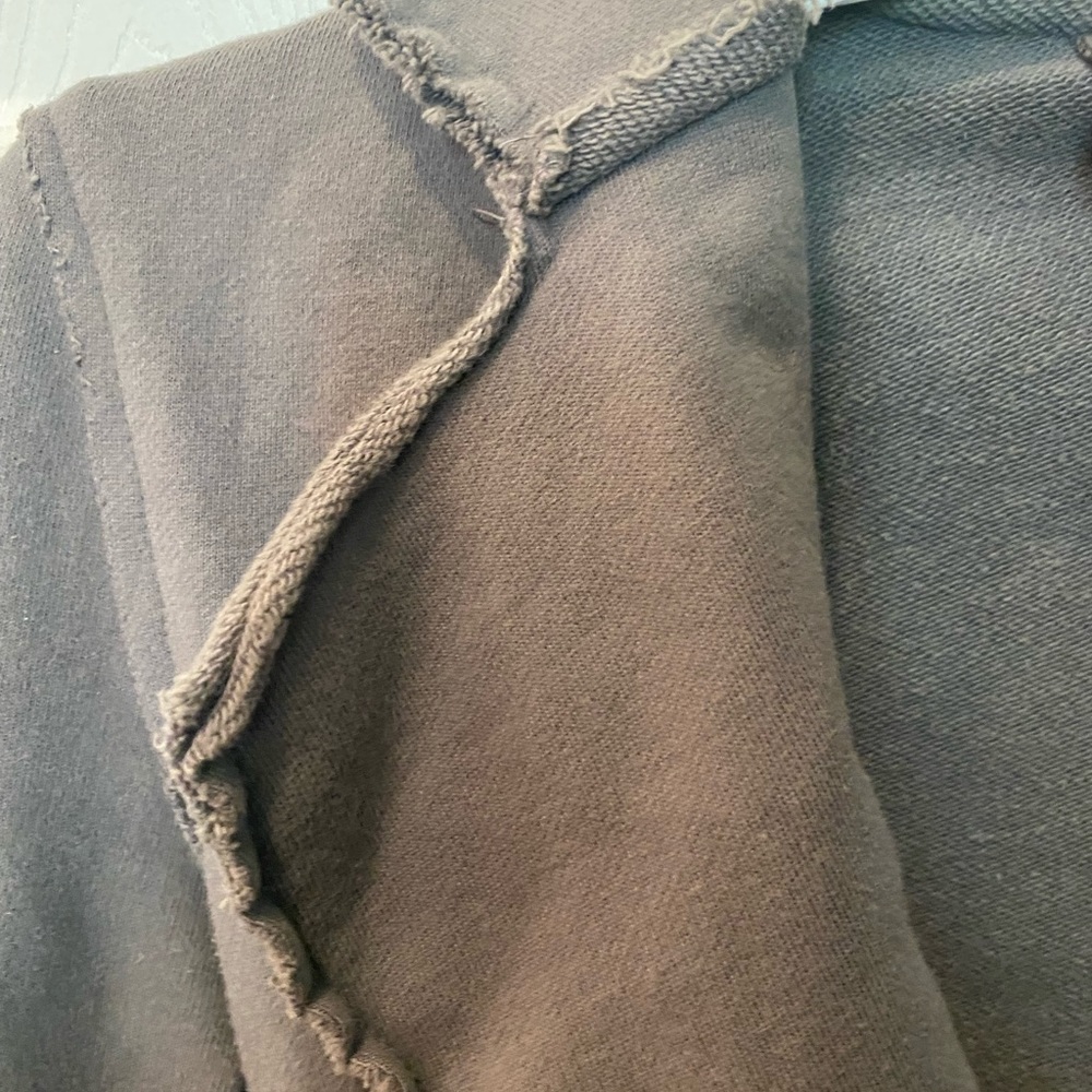 Light Charcoal Distressed One Button Blazer - image 7